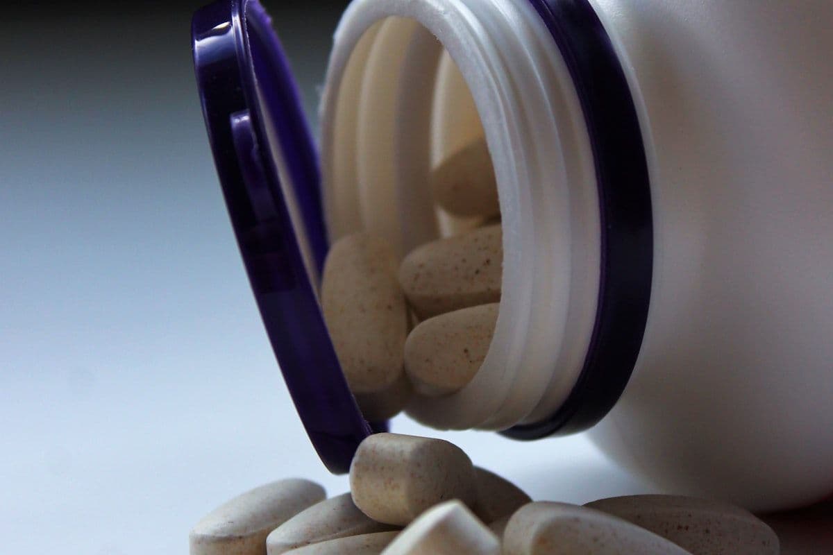 White oval tablets photographed close up